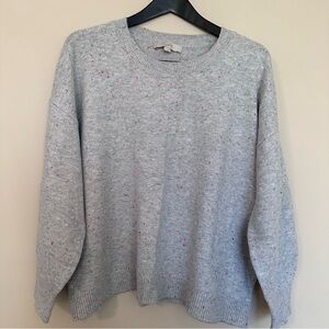 LOFT Women's Light Gray Speckled Sweater